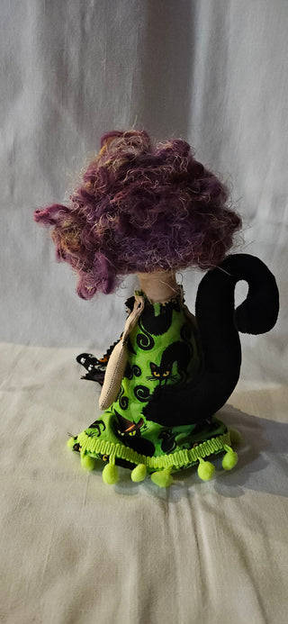 Journal Junction Jenny No. 016-Jinx Handmade Art Dolll w/Mini Journal OOAK Cloth Doll
