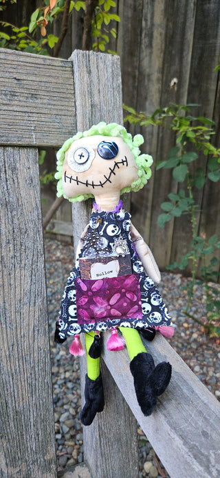 Journal Junction Jenny No. 021-Hattie Handmade Art Dolll w/Mini Journal OOAK Cloth Doll