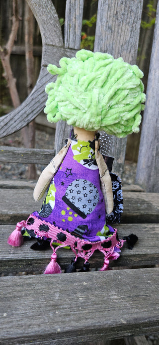 Journal Junction Jenny No. 021-Hattie Handmade Art Dolll w/Mini Journal OOAK Cloth Doll
