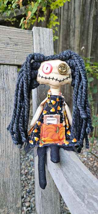 Journal Junction Jenny No. 019-Pippa Handmade Art Dolll w/Mini Journal OOAK Cloth Doll