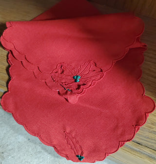 Embroided Holiday tray Napkin