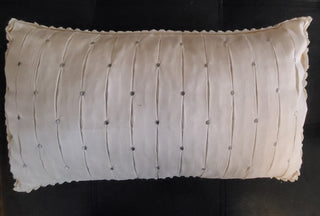 Silver dot Pleated/WHITE Pillow