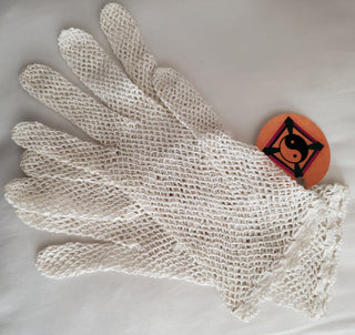 White Crochet Gloves 15o