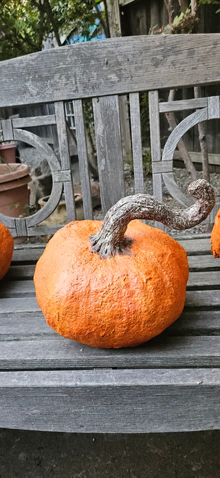 JOURNAL JUNCTION JACK-O’-LANTERN JACK #2  12" × 12" • HANDCRAFTED PAPER MACHE INCLUDES LED TEALIGHT