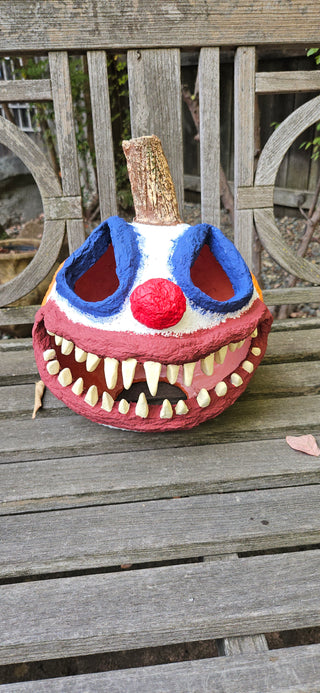 EVIL CLOWN HANDCRAFTED PAPER MACHE W/STROBE LIGHT CARNIVAL OF HORRORS