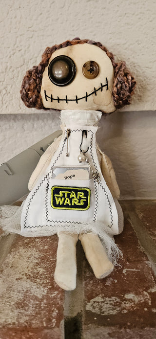 Journal Junction Jenny No. 026-Leia Handmade Art Dolll w/Mini Journal OOAK Cloth Doll
