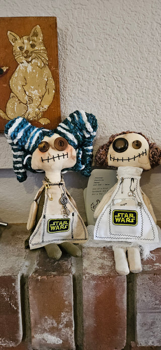 Journal Junction Jenny No. 027-Ahsoka Handmade Art Dolll w/Mini Journal OOAK Cloth Doll