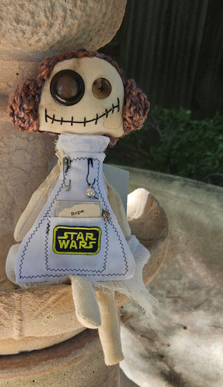 Journal Junction Jenny No. 026-Leia Handmade Art Dolll w/Mini Journal OOAK Cloth Doll