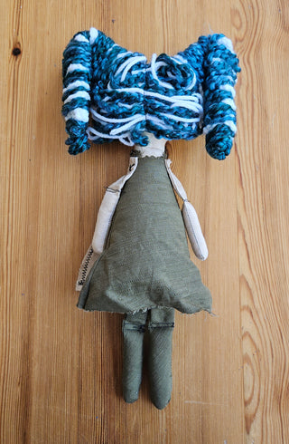 Journal Junction Jenny No. 027-Ahsoka Handmade Art Dolll w/Mini Journal OOAK Cloth Doll