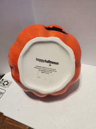 Ceramic pumpkin basket candy dish