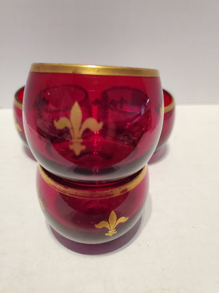 Vintage red shot glasses set of 4