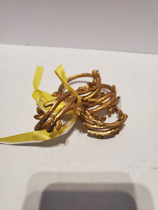 Gold branch napkin rings