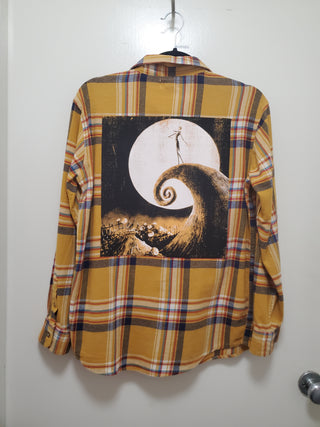 Upcycled Nightmare Before Christmas Flannel Shirt