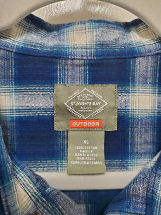 Upcycled "Have a Knife Day"  Plaid Shirt