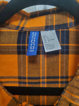 Hocus Pocus Upcycled Orange Plaid Flannel Shirt