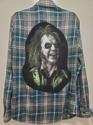 Beetlejuice Upcycled Plaid Flannel Shirt
