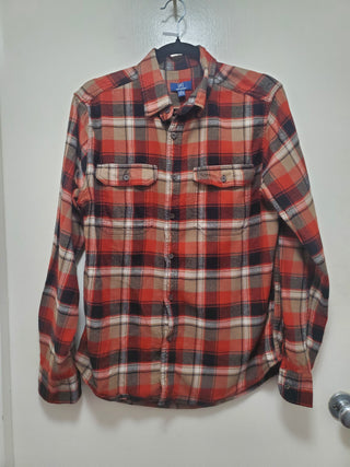 Black Cat Eating Ramen Upcycled Flannel Shirt