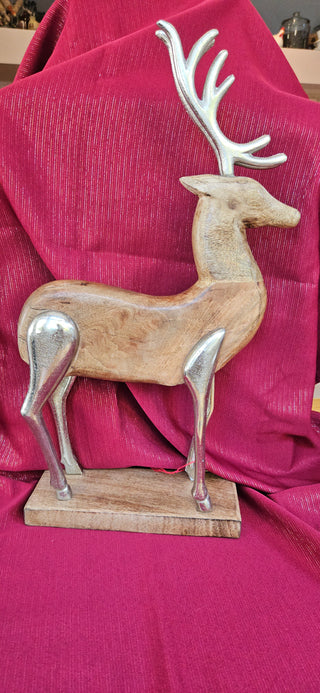 Wood & Metal Deer, Vintage 1987, 22"tx13"wx5"d, RSV
