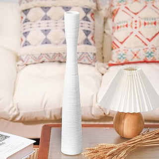 Tall, Skinny Modern White Vase|72865