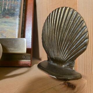 NEW - VTG Enesco - Brass Seashell Bookends (Set of 2)