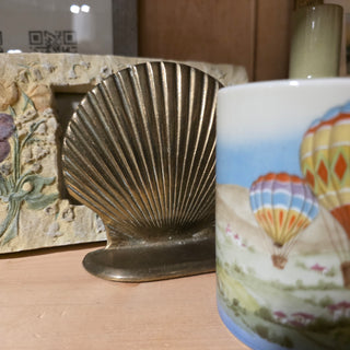 NEW - VTG Enesco - Brass Seashell Bookends (Set of 2)