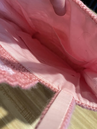 9.5" Square Needlepoint PC Pink Tote--SP MTS