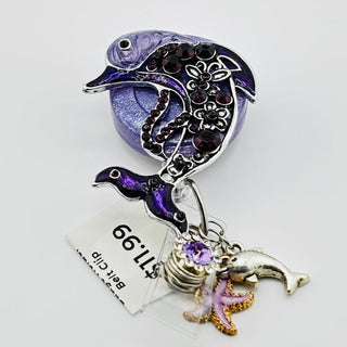 Purple Dolphin Badge Holder on a Belt Clip|76205