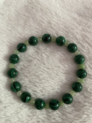 Natural stone bracelet dark/light green RSV|64075