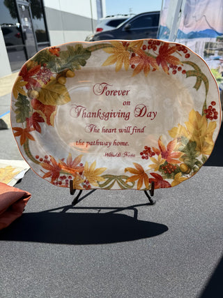 Oval Serving Platter 222 Fifth Autumn Celebration 14" Thanksgiving RCD