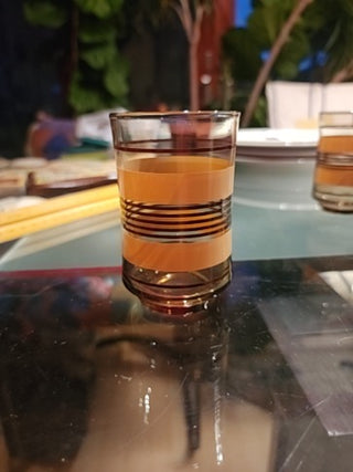 Juice Glass Brown Stripe Libbey