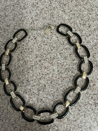 WHBM black/white lg. link necklace