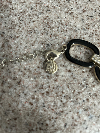 WHBM black/white lg. link necklace