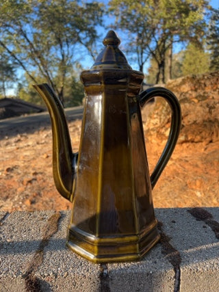 AS IS vintage Pfaltzgraff Heritage Green stoneware coffee pot & lid