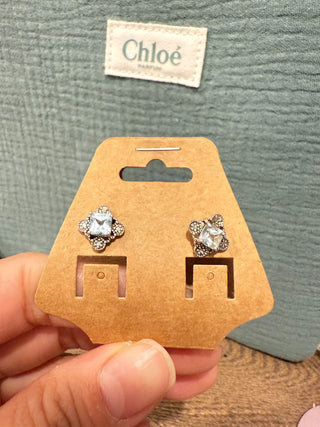 VTG 925 Sterling Silver Marcasite Square Stud Earrings