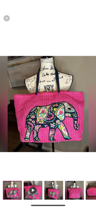 Vera Bradley Petal Paisley Elephant Pink Shoulder Bag-RSV|113660