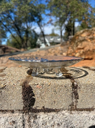 vintage Silver City glass piece in the Flanders Poppy Footed Bon Bon Dish