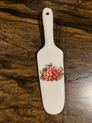 Ceramic Rose Cake or Pie Server. RSV|125531
