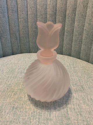 Frosted Pink Glass Purfume Bottle - MTS