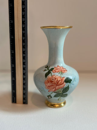 Hand painted gold floral small vase RSV|54223