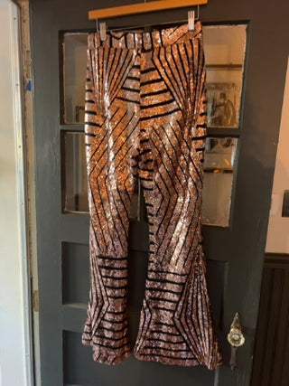 NWOT womens glitter wide leg palazzo Size L