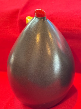 Black egg shaped, ceramic Chicken 5"