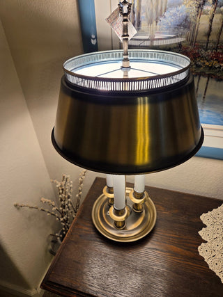 French Brass Bouillotte Tole Table Lamp, 70's, RCD
