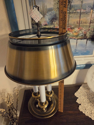 French Brass Bouillotte Tole Table Lamp, 70's, RCD