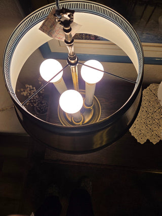 French Brass Bouillotte Tole Table Lamp, 70's, RCD