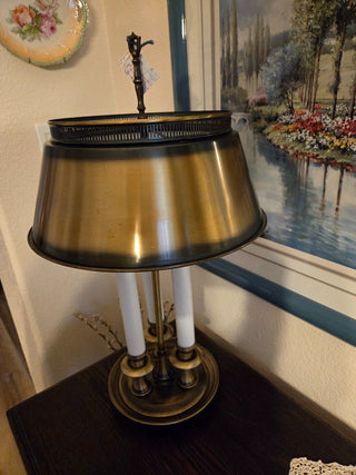 French Brass Bouillotte Tole Table Lamp, 70's, RCD