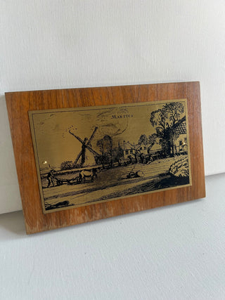 Copper etched landscape plaque Martius RSV