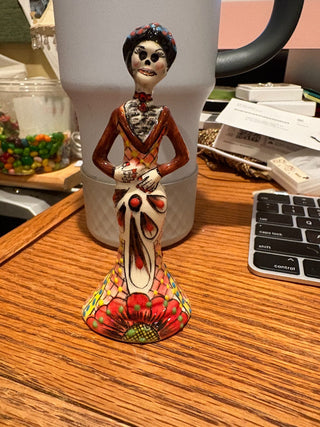 Mini Talavera "Catarina" Figurine, dia de los muertos - ceramic 5.25" RCD