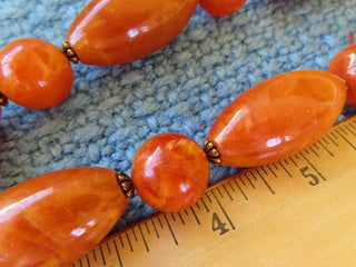 Large orange beaded necklace RCD