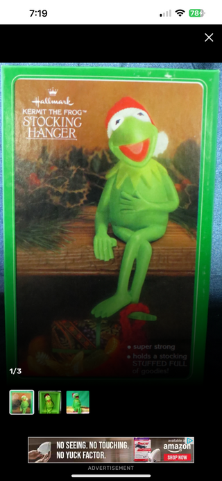 MJ94-1980 Kermit the Frog Stocking Hanger MYS|134400