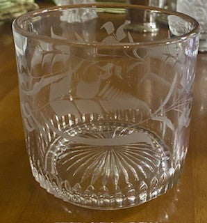 Cut Crystal Jar, Leaf/Branch Design